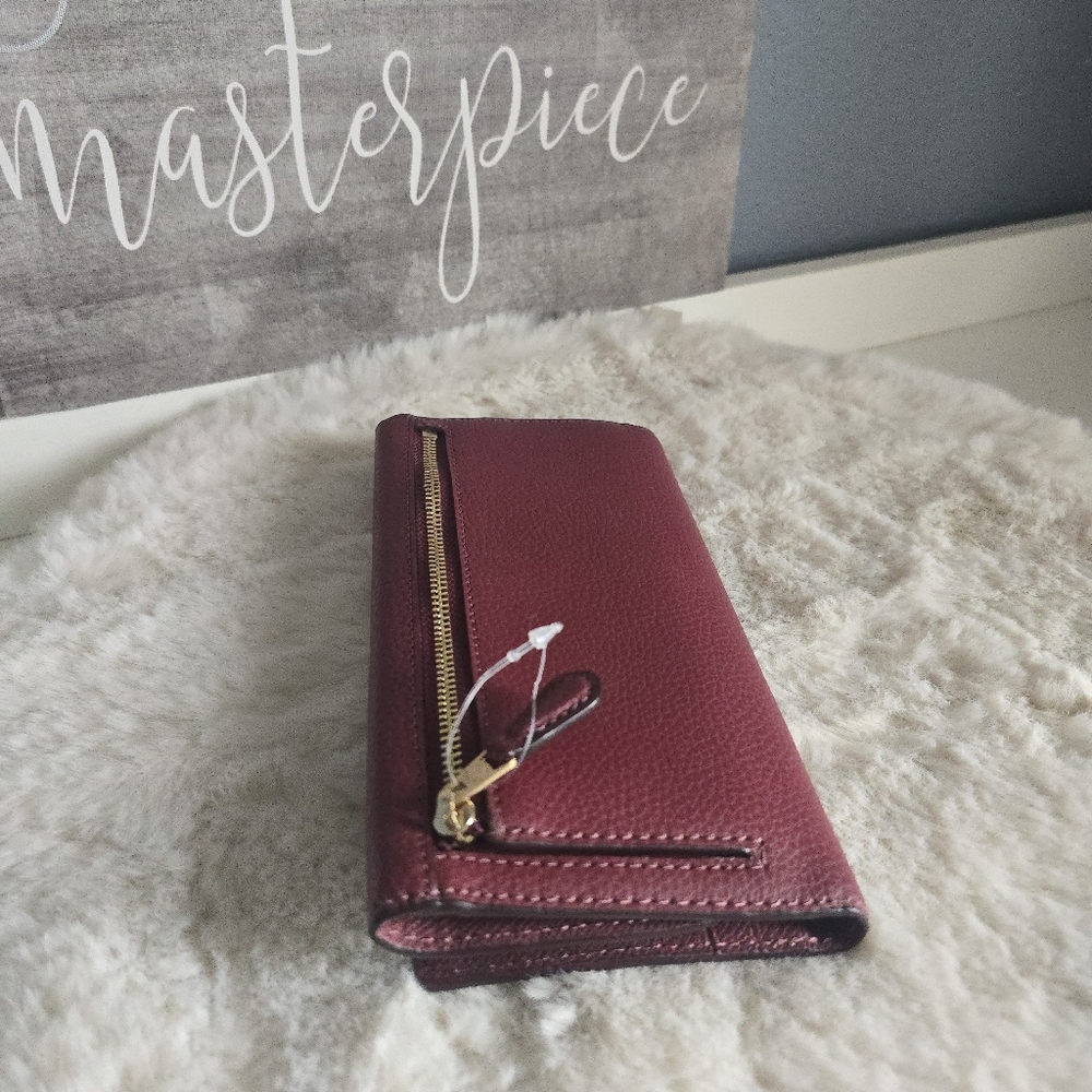 Coach Burgundy Leather Tote and Wallet Set - Picture 11 of 12